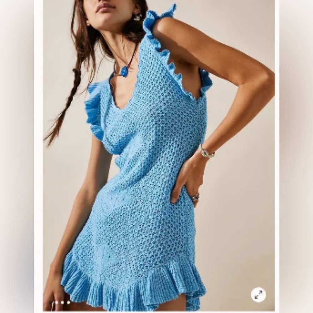 Free people Mykonos Fauxchet Sweater Mini Dress